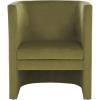SAFAVIEH Home Collection Eydis Modern Light Grey Velvet Barrel Back Accent Chair (Fully Assembled)(Olive Green)