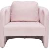 SAFAVIEH Home Collection Fifer Mid-Century Modern Cream Faux Shearling Fur Accent Chair (Fully Assembled)(Light Pink)
