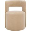 SAFAVIEH Home Collection JoJo Beige Faux Shearling Round Seat Upholstered Accent Chair (Fully Assembled)(Beige)