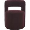 SAFAVIEH Home Collection JoJo Beige Faux Shearling Round Seat Upholstered Accent Chair (Fully Assembled)(Bordeaux)