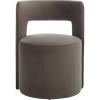 SAFAVIEH Home Collection JoJo Beige Faux Shearling Round Seat Upholstered Accent Chair (Fully Assembled)(Chocolate)