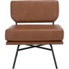 SAFAVIEH Home Collection Kermit Modern Malachite Green Velvet/Matte Black Living Room Dining Room Bedroom Office Foyer Accent Chair(Cognac /Matte Black)