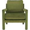 SAFAVIEH Home Collection Kye Mid-Century Modern Olive Green Velvet Accent Chair (Fully Assembled)(Olive Green)