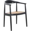 SAFAVIEH Home Collection Savina Black & Natural Solid Wood Open Webbing Accent Chair (Fully Assembled)(Black/Natural)