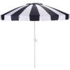 SAFAVIEH Outdoor – Buti 9 FT Patio Umbrella – Crank Lift, Aluminum Frame with White Pole, Weather Resistant for Deck, Backyard, Garden (PAT8027)(Navy Striped/White)