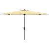 SAFAVIEH Outdoor – Iris 6.5 x 10 FT Rectangular Patio Umbrella – Yellow Stripe, Crank Lift, Aluminum Frame with Black Pole, Weather Resistant for Deck, Backyard, Garden (PAT8304Y)