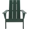 SAFAVIEH Outdoor Patio Furniture Collection – All Weather Green Adirondack Chair, Weather-Resistant Patio Seating, Fully Assembled (PAT4500D)(Green)