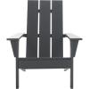 SAFAVIEH Outdoor Patio Furniture Collection – All Weather Green Adirondack Chair, Weather-Resistant Patio Seating, Fully Assembled (PAT4500D)(Grey)
