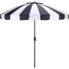 SAFAVIEH Outdoor Patio Furniture Collection – Buti 9 Ft Crank Patio Umbrella, Navy Stripe & Brown Pole, Market Umbrella with Crank Lift (PAT8017B)(Navy Striped)