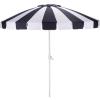 SAFAVIEH Outdoor Patio Furniture Collection – Panza 9 Ft Crank Patio Umbrella, Ivory & White Pole, Market Umbrella with Crank Lift (PAT8026A)(Navy/White)