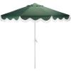 SAFAVIEH Outdoor Patio Furniture Collection – Torsa 9 Ft Crank Patio Umbrella, Green & White Pole, Market Umbrella with Crank Lift (PAT8024H)(Hunter Green/White)