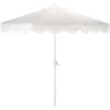 SAFAVIEH Outdoor Patio Furniture Collection – Torsa 9 Ft Crank Patio Umbrella, Green & White Pole, Market Umbrella with Crank Lift (PAT8024H)(Ivory/White)