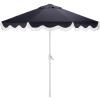 SAFAVIEH Outdoor Patio Furniture Collection – Torsa 9 Ft Crank Patio Umbrella, Green & White Pole, Market Umbrella with Crank Lift (PAT8024H)(Navy/White)