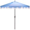 SAFAVIEH Outdoor Patio Furniture Collection – Torsa 9 Ft Green & Brown Crank Umbrella, Market-Style Patio Umbrella with Metal Pole, Classic Outdoor Shade Accent (PAT8014H)(Baby Blue)