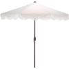 SAFAVIEH Outdoor Patio Furniture Collection – Torsa 9 Ft Green & Brown Crank Umbrella, Market-Style Patio Umbrella with Metal Pole, Classic Outdoor Shade Accent (PAT8014H)(Ivory)