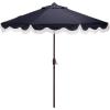 SAFAVIEH Outdoor Patio Furniture Collection – Torsa 9 Ft Green & Brown Crank Umbrella, Market-Style Patio Umbrella with Metal Pole, Classic Outdoor Shade Accent (PAT8014H)(Navy)