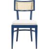 Safavieh Home Collection Galway Coastal White/Natural Cane Seat Cushion Dining Chair(Navy/Natural)