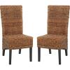 Safavieh Home Collection Kiska Natural Dining Chair (Set of 2)(Dark Brown)
