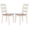 Safavieh Home Collection Silio White Ladder Back 18-inch Dining Chair (Set of 2)(White / Natural)