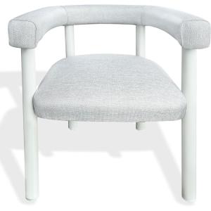 SAFAVIEH Couture – Outdoor Larissa Dining Chair – White & Beige Aluminum – Weather Resistant, Fully Assembled – Ideal for Patio, Deck, Backyard, 17.7″ Seat Height (CPT4021A)(White/Beige)