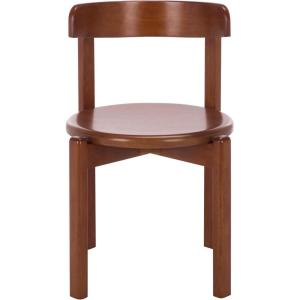 SAFAVIEH Furniture – Calixto Dining Chair Set of 2 – Black Solid Wood – Round Seat Modern Chair – Fully Assembled – Ideal for Dining Room, Kitchen, 19″ Seat Height (DCH8809B-SET2)(Walnut)