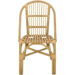 SAFAVIEH Furniture – Oksana Woven Accent Chair – Natural Rattan – Fully Assembled – Ideal for Living Room, Bedroom, Dining Space, 17.7″ Seat Height (ACH9904A)(Natural)