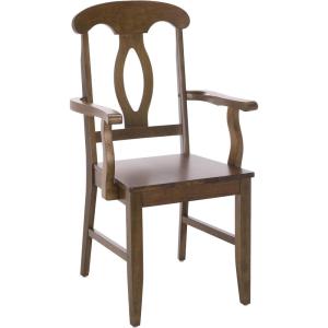 SAFAVIEH Home Collection – Hannelore Solid Wood Dining Arm Chair, Dark Oak Finish, Classic Transitional Seating Design (DCH6907A)(Dark Oak)