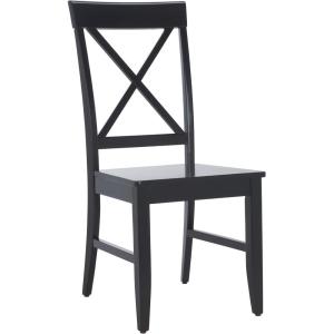 SAFAVIEH Home Collection – Ksenia X-Back Dining Side Chair, Solid Wood, Black Finish, Farmhouse Classic (DCH6902E)(Black)