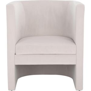 SAFAVIEH Home Collection Eydis Modern Light Grey Velvet Barrel Back Accent Chair (Fully Assembled)(Light Grey)