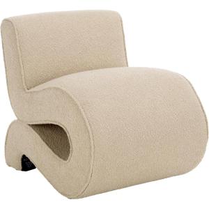 SAFAVIEH Home Collection Mikk Mid-Century Modern Beige Boucle Accent Chair (Fully Assembled)(Beige)