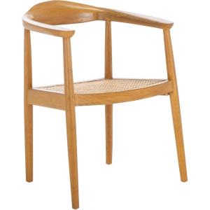 SAFAVIEH Home Collection Savina Black & Natural Solid Wood Open Webbing Accent Chair (Fully Assembled)(Natural/Natural)