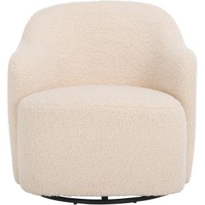 SAFAVIEH Home Collection Theoden Off-White Faux Shearling Swivel Accent Chair (Fully Assembled)
