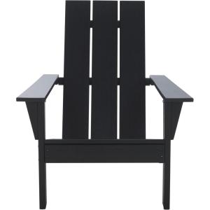 SAFAVIEH Outdoor Patio Furniture Collection – All Weather Green Adirondack Chair, Weather-Resistant Patio Seating, Fully Assembled (PAT4500D)(Black)