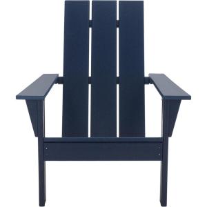 SAFAVIEH Outdoor Patio Furniture Collection – All Weather Green Adirondack Chair, Weather-Resistant Patio Seating, Fully Assembled (PAT4500D)(Federal Blue)