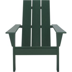 SAFAVIEH Outdoor Patio Furniture Collection – All Weather Green Adirondack Chair, Weather-Resistant Patio Seating, Fully Assembled (PAT4500D)(Green)