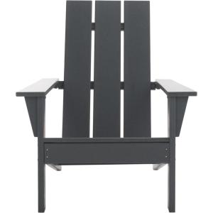 SAFAVIEH Outdoor Patio Furniture Collection – All Weather Green Adirondack Chair, Weather-Resistant Patio Seating, Fully Assembled (PAT4500D)(Grey)