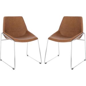 Safavieh Home Alexis Matte Stone Mid-Century(Cognac / Silver)
