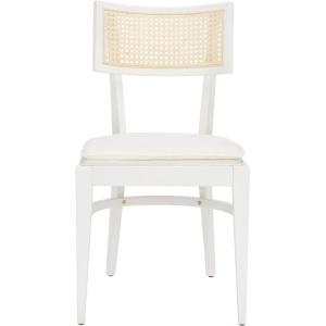 Safavieh Home Collection Galway Coastal White/Natural Cane Seat Cushion Dining Chair(White/Natural)