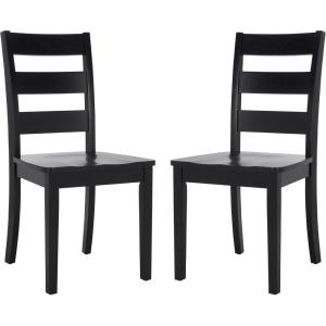 Safavieh Home Collection Silio White Ladder Back 18-inch Dining Chair (Set of 2)(Black)