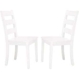 Safavieh Home Collection Silio White Ladder Back 18-inch Dining Chair (Set of 2)(White)