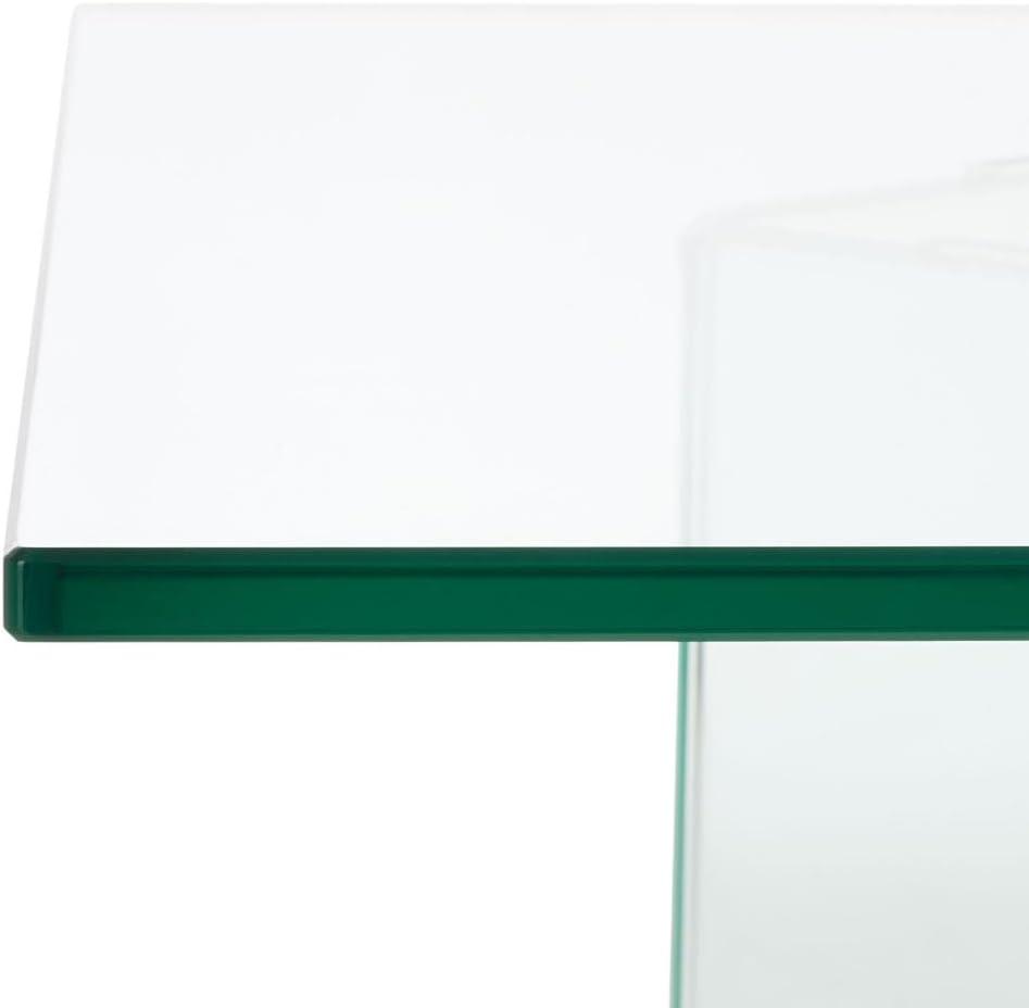 image:imageSAFAVIEH Bedwyr Temp Glass COF7305 Coffee Table 47 W x 28 D x 16 H Clear