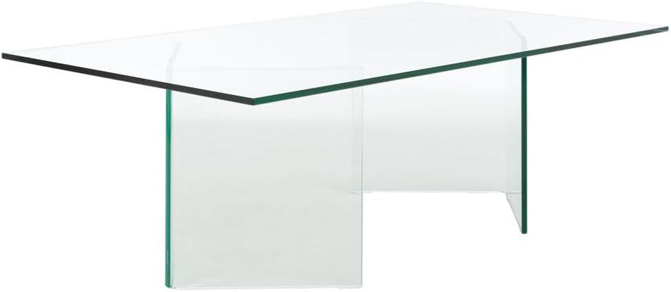 image:imageSAFAVIEH Bedwyr Temp Glass COF7305 Coffee Table 47 W x 28 D x 16 H Clear