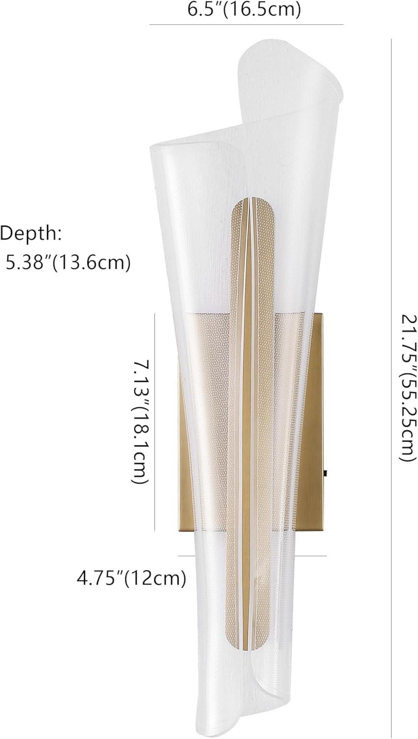image:imageSAFAVIEH Couture Fenric Acrylic Wall Sconce Light Fixture Clear amp Gold Dimmable LED Wall Light with Adjustable Color Temperature Modern Wall Lighting for Bedroom Hallway CTL1110AClearGold