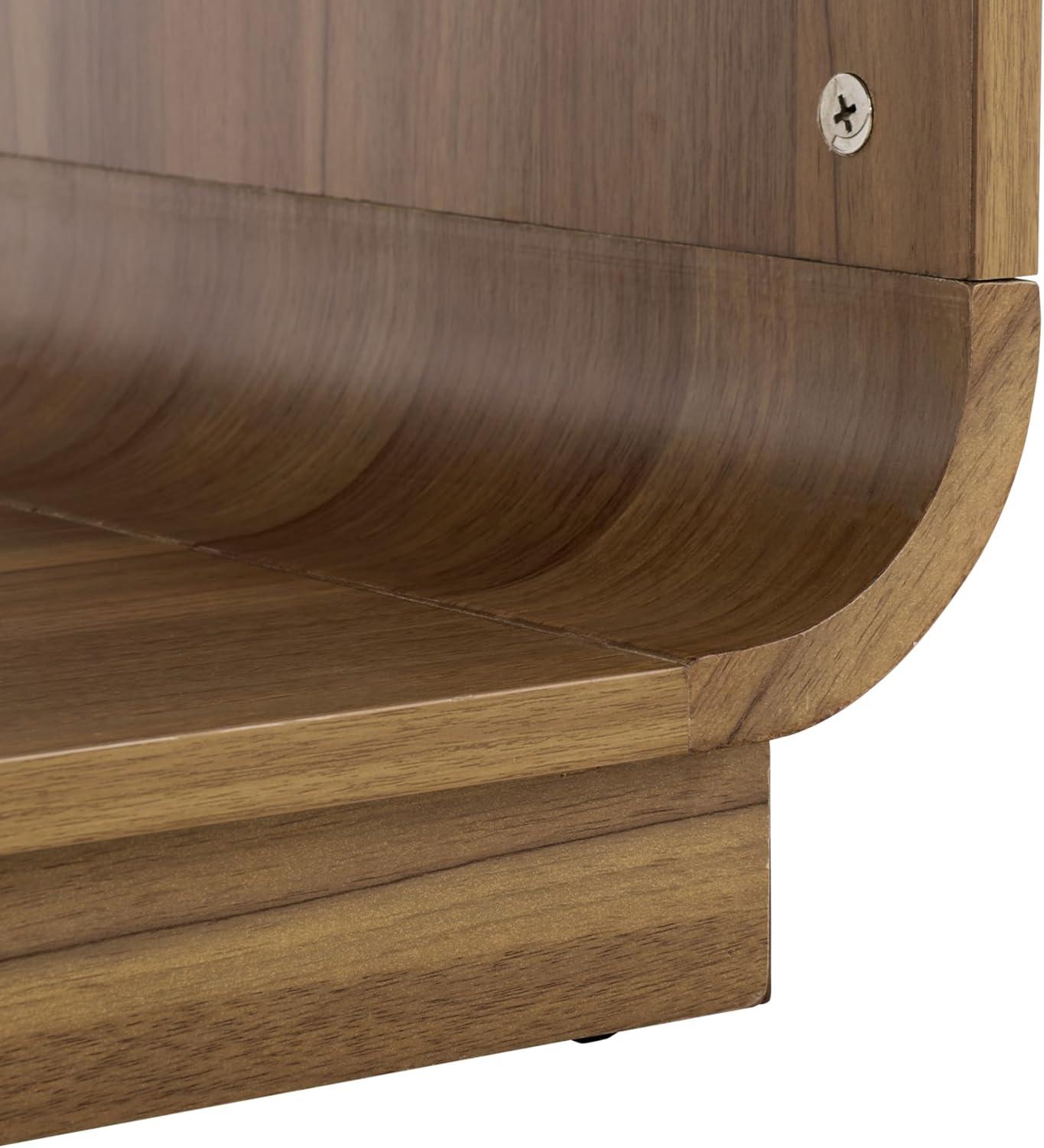 image:imageSAFAVIEH Furniture Acres Accent Table Dark Oak Wood amp Glass Top 2 Shelves Ideal for Living Room Bedroom 20 W x 18 D x 23 H ACC2329BDark OakGlass