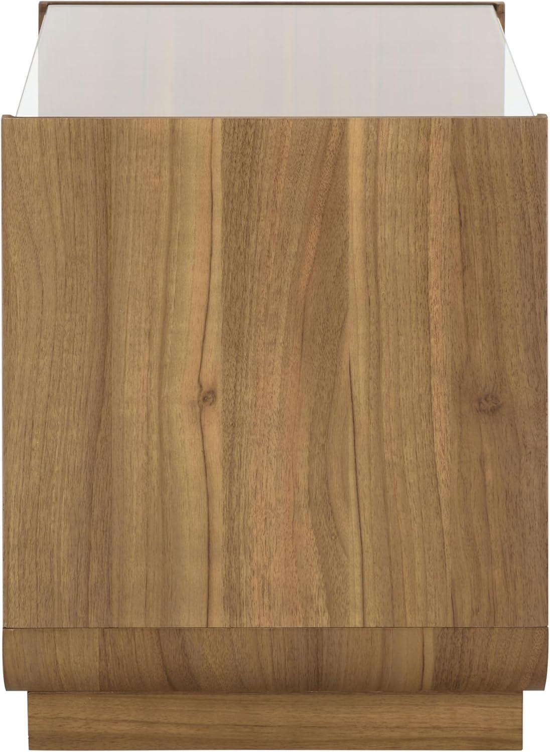 image:imageSAFAVIEH Furniture Acres Accent Table Dark Oak Wood amp Glass Top 2 Shelves Ideal for Living Room Bedroom 20 W x 18 D x 23 H ACC2329BDark OakGlass
