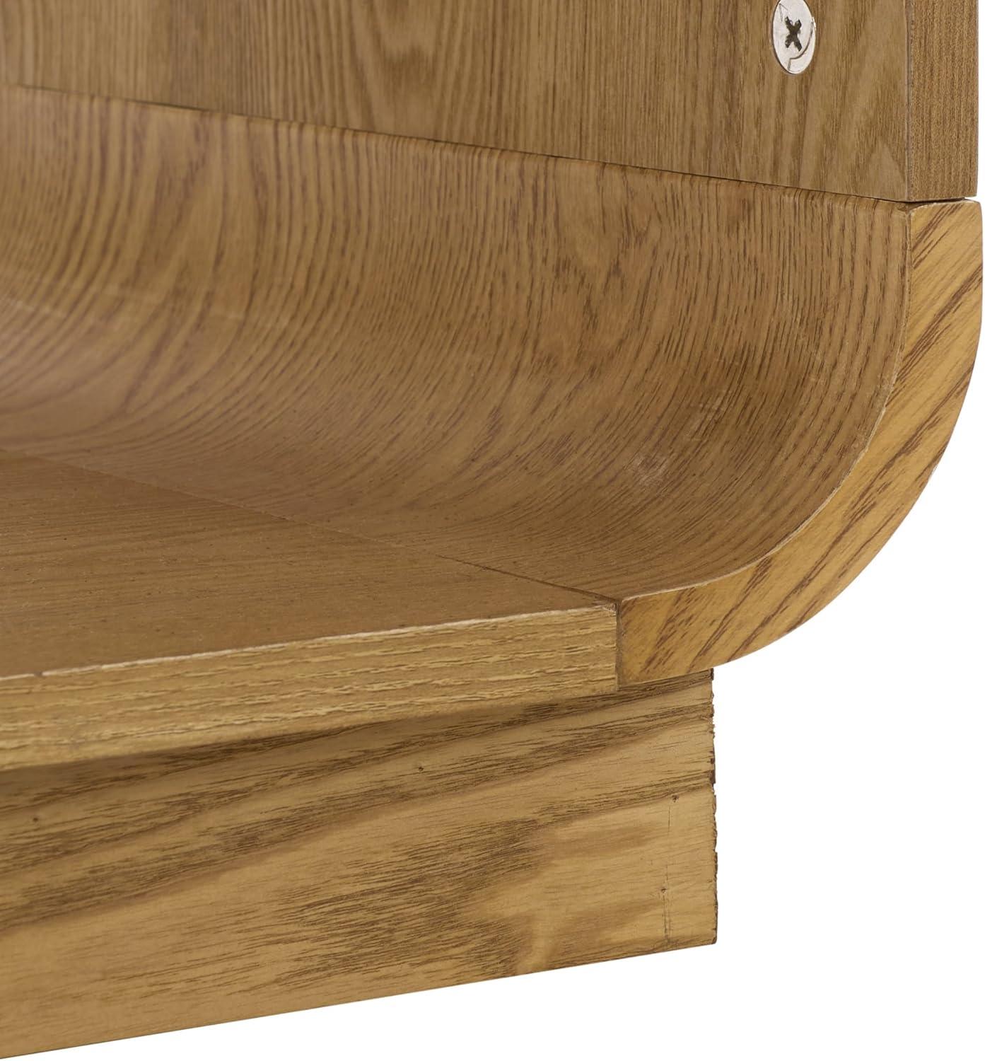 image:imageSAFAVIEH Furniture Acres Accent Table Dark Oak Wood amp Glass Top 2 Shelves Ideal for Living Room Bedroom 20 W x 18 D x 23 H ACC2329BNaturalGlass