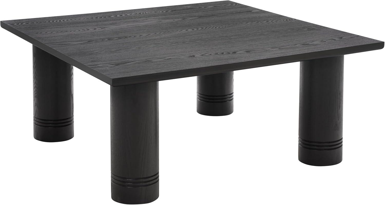 image:imageSAFAVIEH Furniture Aramin Square Coffee Table Walnut Modern Living Room Table with Sculptural Legs for Living Room Family Room 394 W x 394 D x 17 H COF2307ABlack