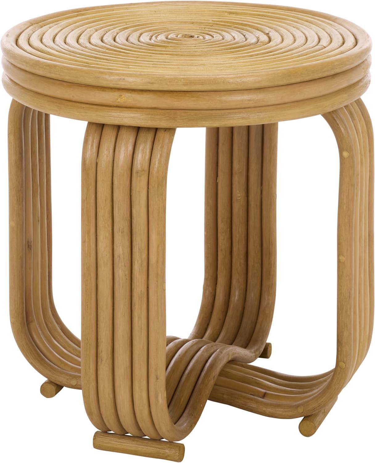 image:imageSAFAVIEH Furniture Asleesh Round Accent Table Natural Rattan Fully Assembled Ideal for Living Room Bedroom 165 W x 165 D x 177 H ACC9901ANatural