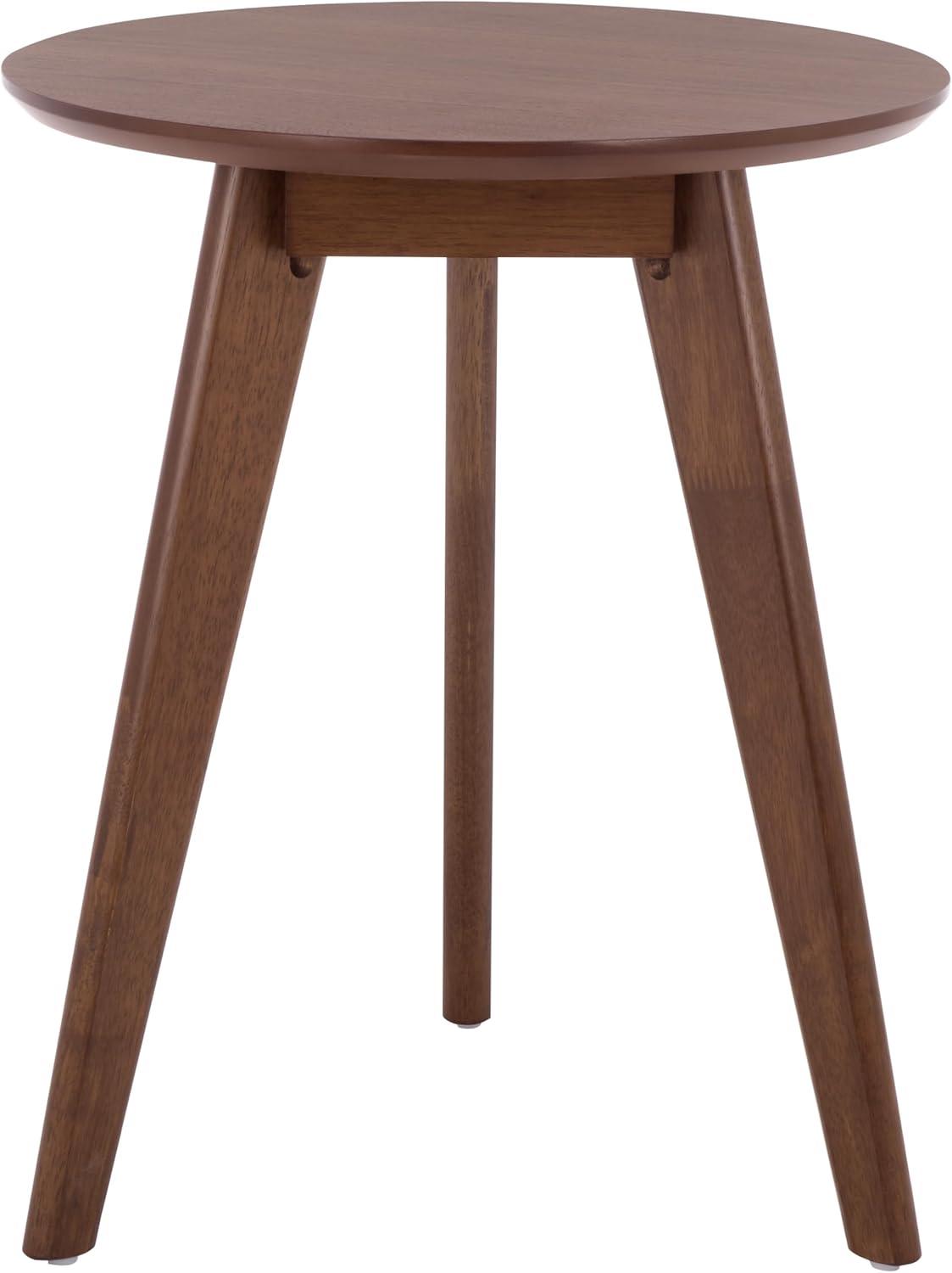 image:imageSAFAVIEH Furniture Bahaus Round Accent Table Walnut MidCentury Tripod Leg Design Ideal for Living Room Bedroom 217 W x 217 D x 217 H ACC4300AWalnut