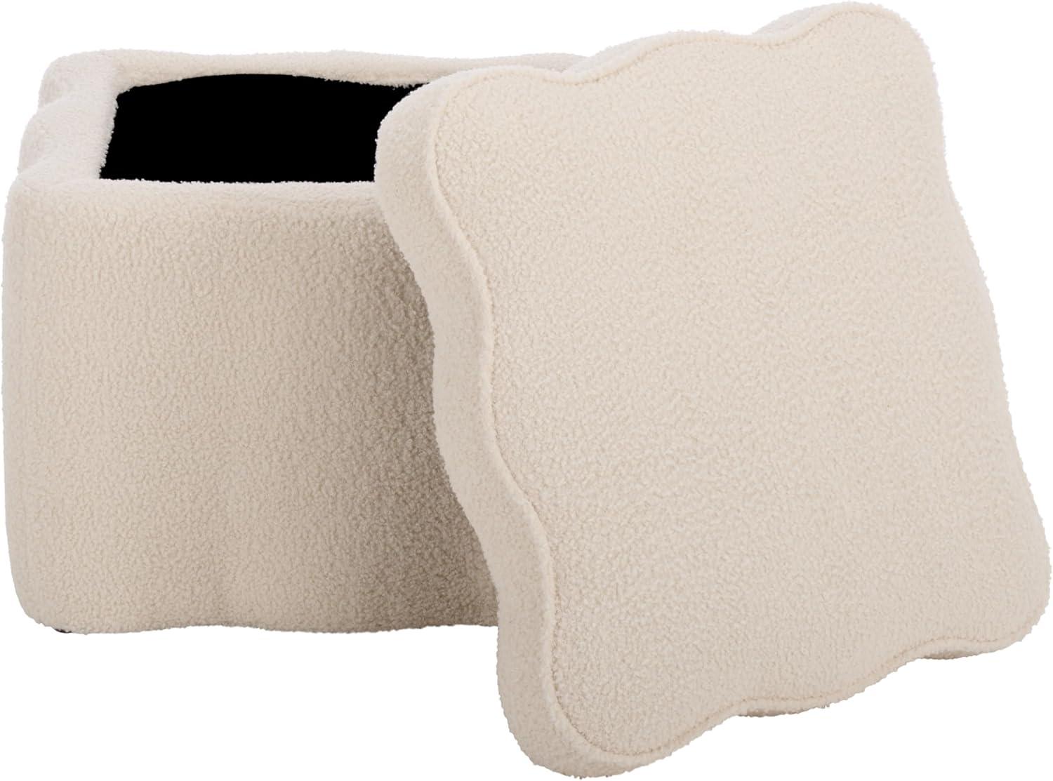 image:imageSAFAVIEH Furniture Emmie Square Storage Ottoman Brown Upholstered with Hidden Storage Modern Accent Footrest for Living Room Bedroom amp Entryway 202 W x 202 D x 183 H OTT3405ACreme